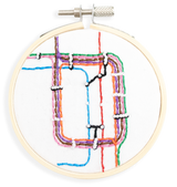 Finished embroidery ornament of Chicago "L" Loop