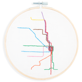 Embroidery project of Chicago "L" Map by kdornbier