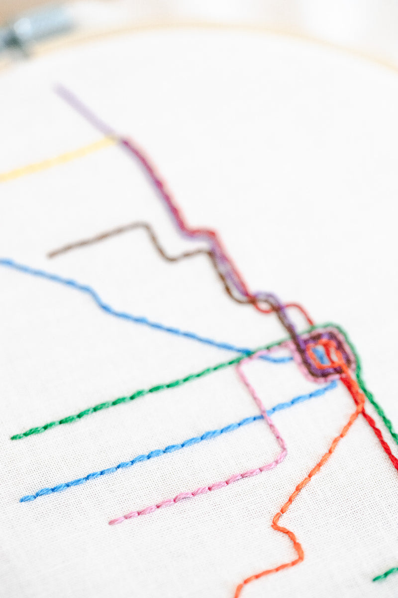 Close-up of embroidered CTA map by kdornbier