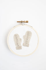 Cable Knit Mittens Easy Embroidery Kit by kdornbier