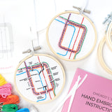 Chicago "L" Loop tree ornament embroidery kit