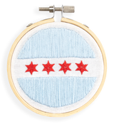 Chicago Flag embroidered tree ornament by kdornbier