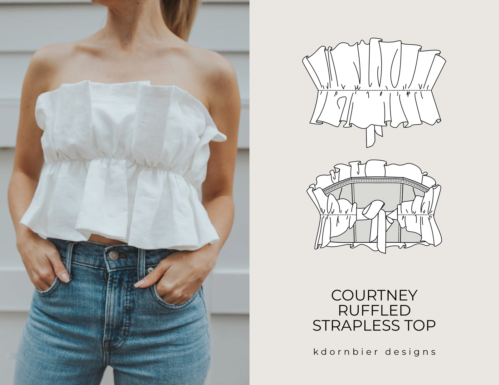 Strapless frill top deals