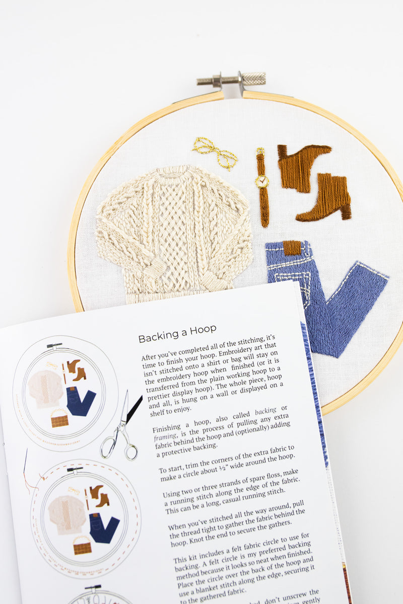 Knit Sweater Flat Lay Embroidery Project Instructional Booklet by kdornbier