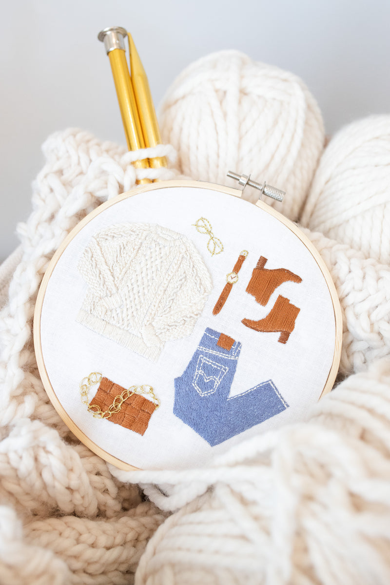 Styling a Knit Sweater Embroidery Kit