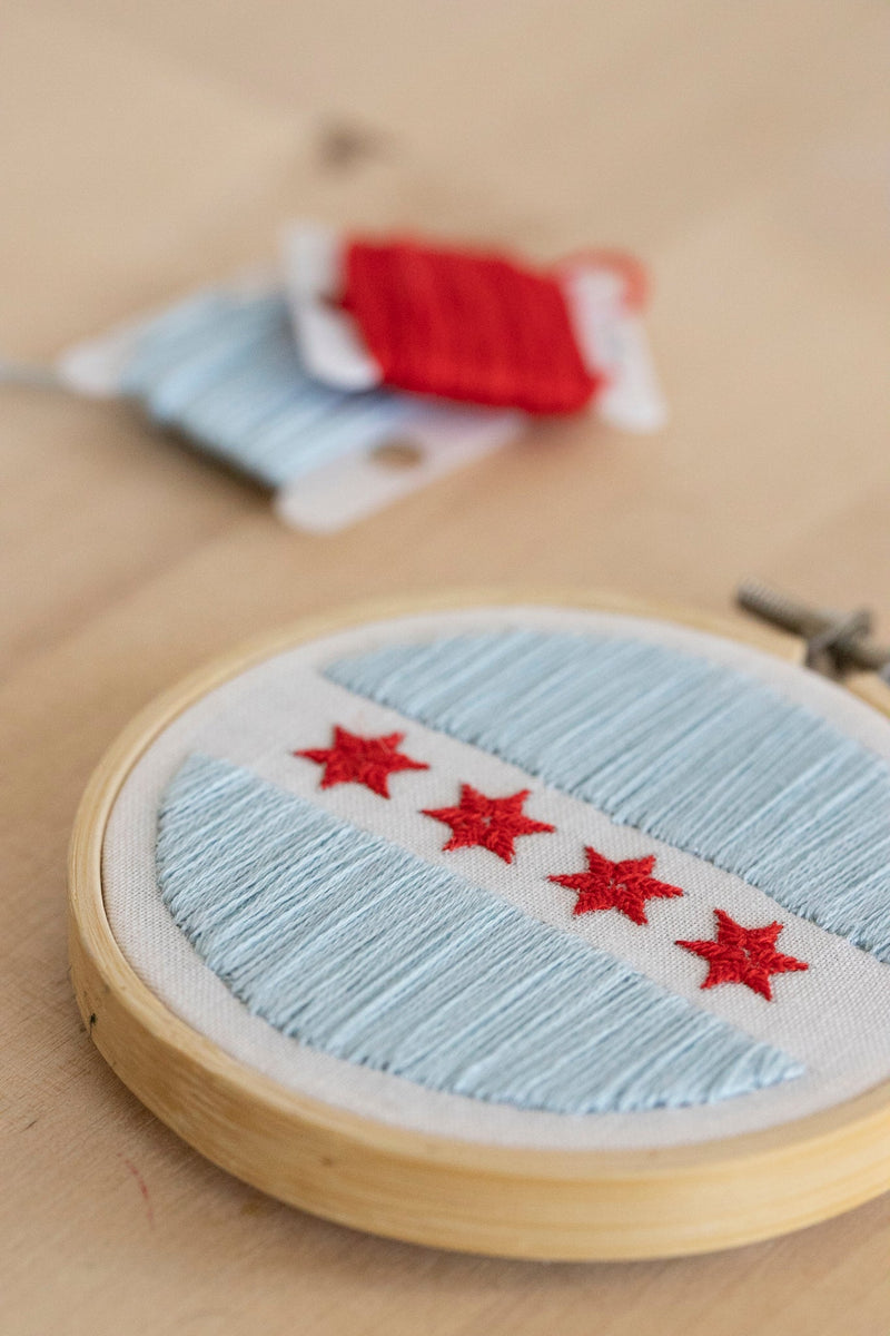 Chicago Flag Easy Embroidery Kit by kdornbier