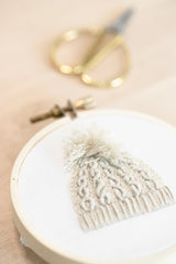Cable Knit Hat Embroidery Ornament Kit Detail by kdornbier