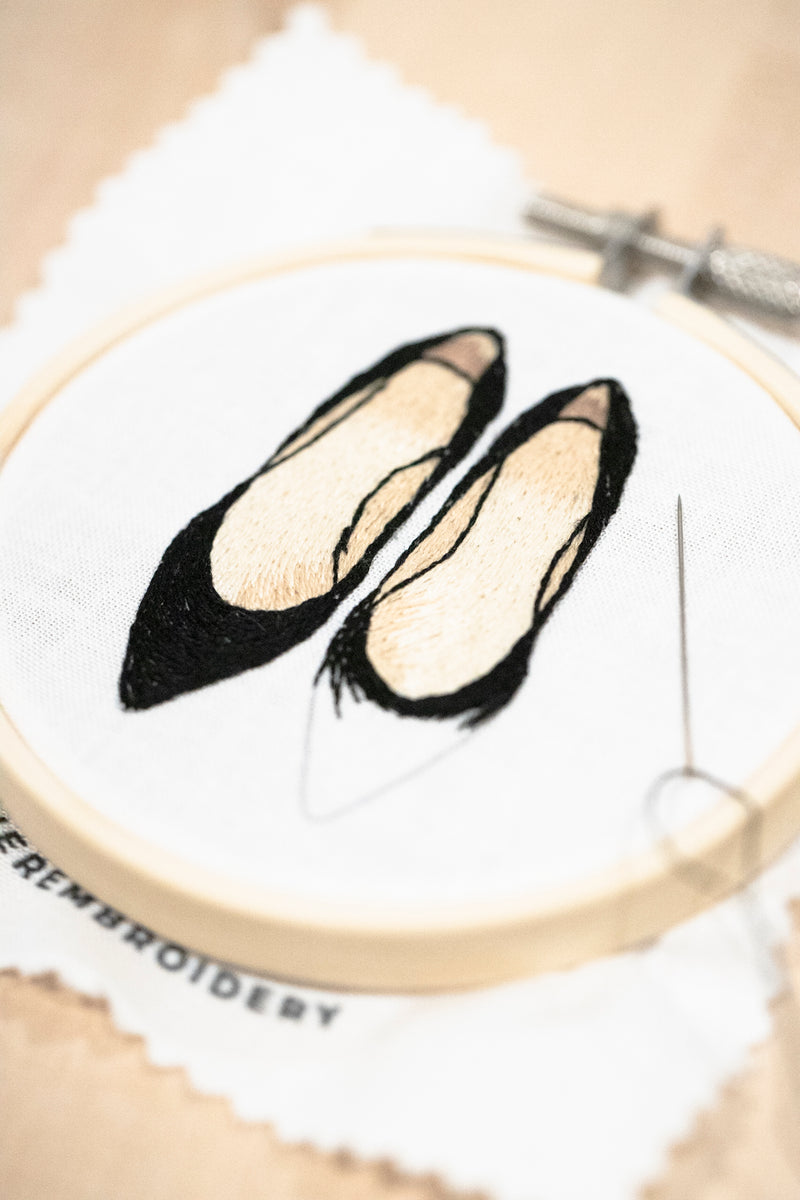 Pair of Heels Mini Needle Painting Embroidery Project by kdornbier