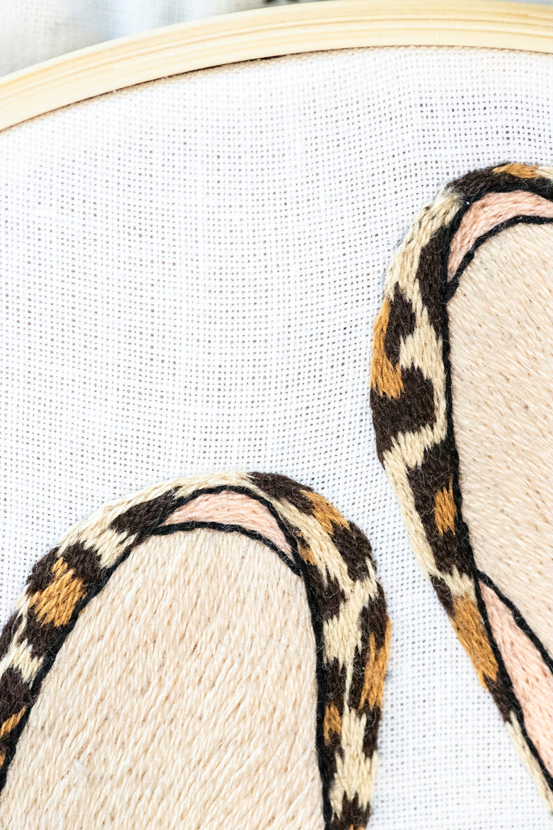 Leopard Print Flats Needle Painting Detail by kdornbier